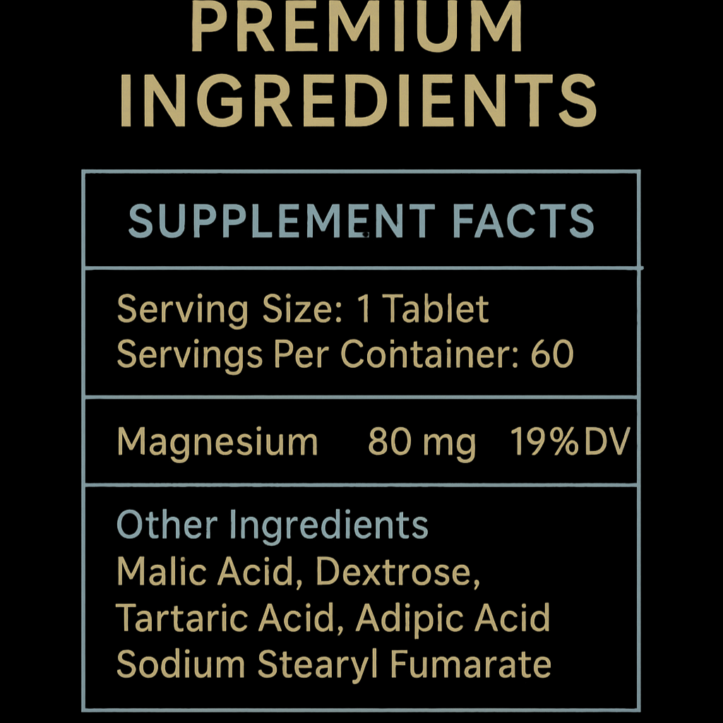 Supplement facts label for H2 Longevity with premium ingredients on a black background